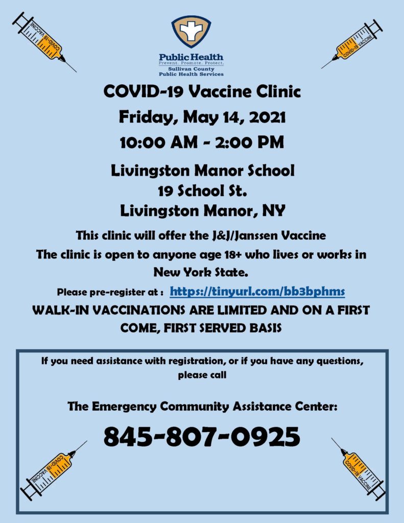 COVID-19 Vaccine Clinic Friday, May 14, 2021